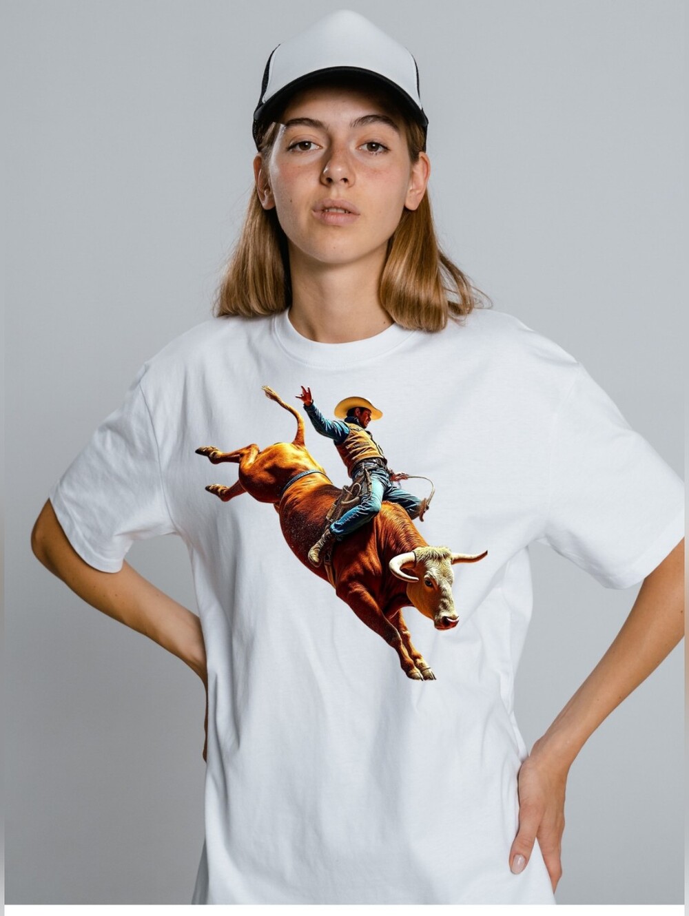 Luxury Black Western Rodeo Bull Rider Graphic Tee - Sizes M & L
